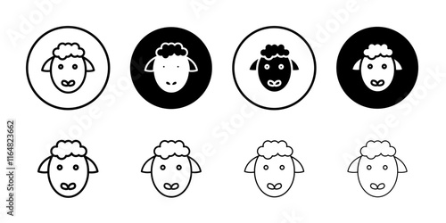 Lamb icon Thin line vector illustration set