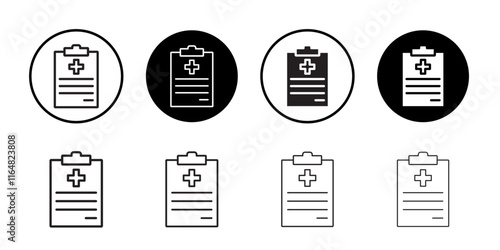 Medical history icon Thin line vector illustration set