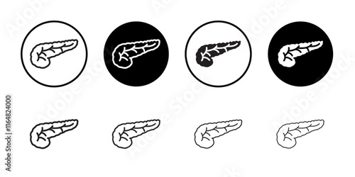 pancreas icon Thin line vector illustration set