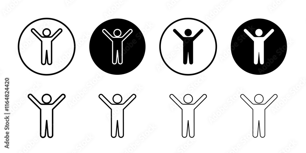 Self confidence icon Thin line vector illustration set Self confidence icon Thin line vector illustration set