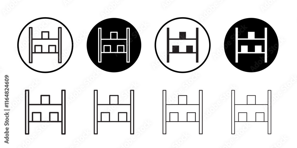 Storage rack icon Thin line vector illustration set Storage rack icon Thin line vector illustration set
