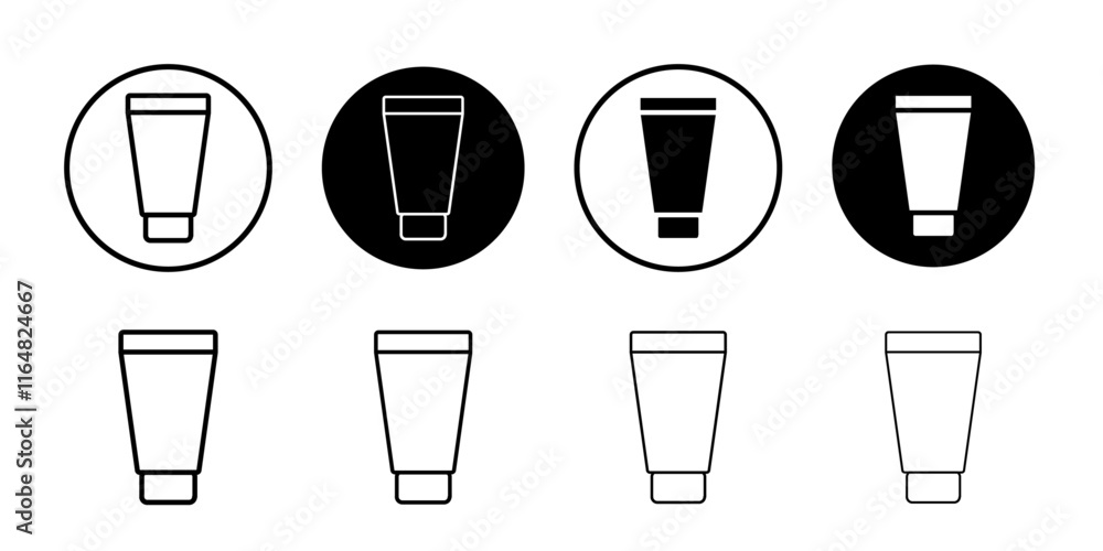 Sunscreen icon Thin line vector illustration set Sunscreen icon Thin line vector illustration set