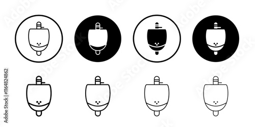 Urinal icon Thin line vector illustration set