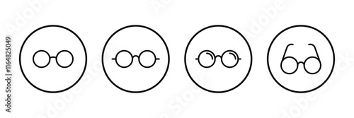 Glasses icon vector isolated on white background. Stylish Eyeglasses. Glasses vector. Optical concept