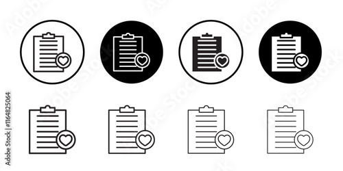 Wish list icon Thin line vector illustration set