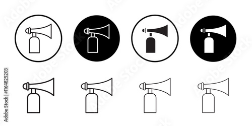 Air horn icon Thin line vector illustration set photo