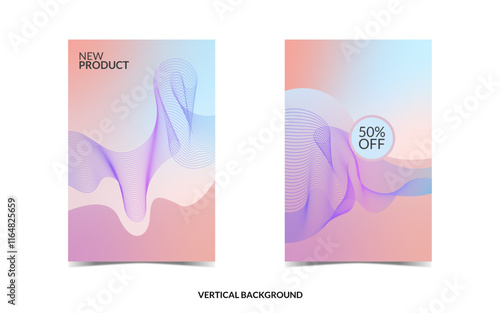 VERTICAL BACKGROUND 27 EDITABLE COLORFUL COVER DESIGN, WITH FLUID WIREFRAME ARTWORK FOR A LOT OF DESIGN NEEDS