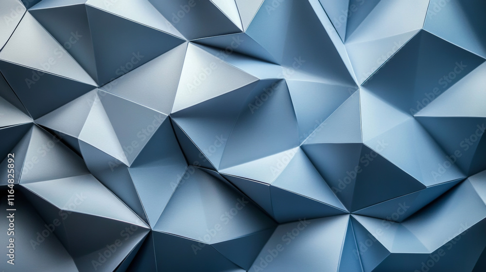 Soft cobalt blue and smoky silver abstract pattern background. Geometric shape. Line stripe angle facet triangle fold. Color gradient. Noise grain. Business, tech. Design. Minimal. Soft cobalt blue and smoky silver abstract pattern background. Geometric shape. Line stripe angle facet triangle fold. Color gradient. Noise grain. Business, tech. Design. Minimal.