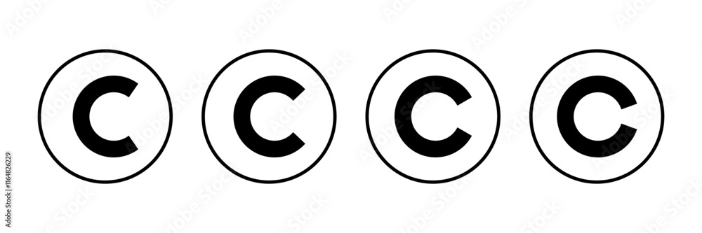 Copyright icon vector isolated on white background. copyright symbols Copyright icon vector isolated on white background. copyright symbols