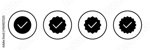 Approved icon vector isolated on white background. Certified Medal Icon vector. check mark