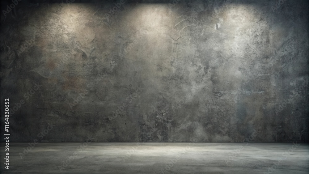 Empty Room with Textured Concrete Wall and Floor, Ideal for Product Placement or Background Use Empty Room with Textured Concrete Wall and Floor, Ideal for Product Placement or Background Use