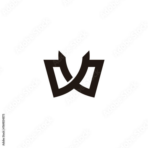 letter w lapel simple geometric abstract logo vector