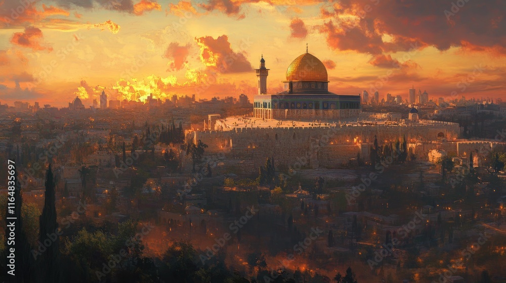 Naklejka premium Dome of the rock, Jerusalem