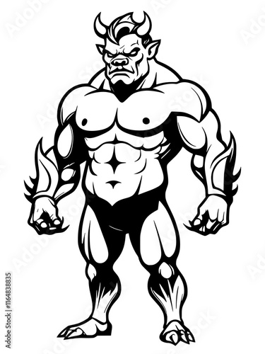 Wallpaper Mural illustration of cartoon muscle pig Torontodigital.ca