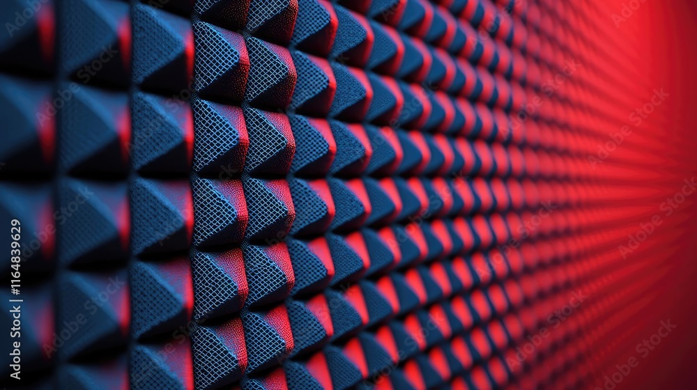 Naklejka premium Noise abstract background concept. Close-up view of geometric acoustic foam with vibrant colors and patterns.