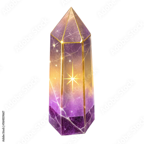 Magic Crystal Icon - Violet & Gold