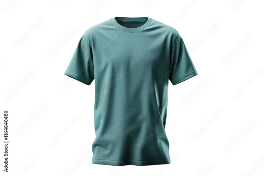 Athletic Teal T-Shirt 3D Isolated on Transparent Background Athletic Teal T-Shirt 3D Isolated on Transparent Background