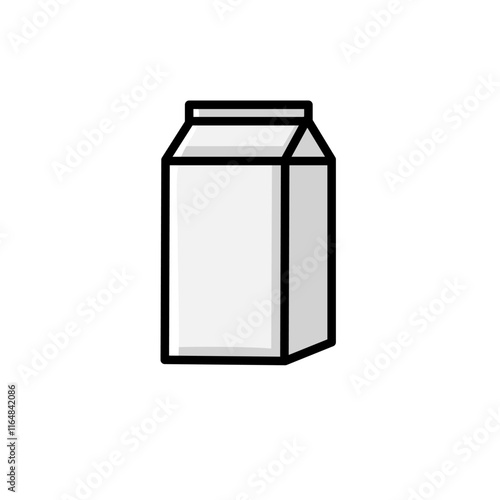 illustration of a milk box package, flat colour