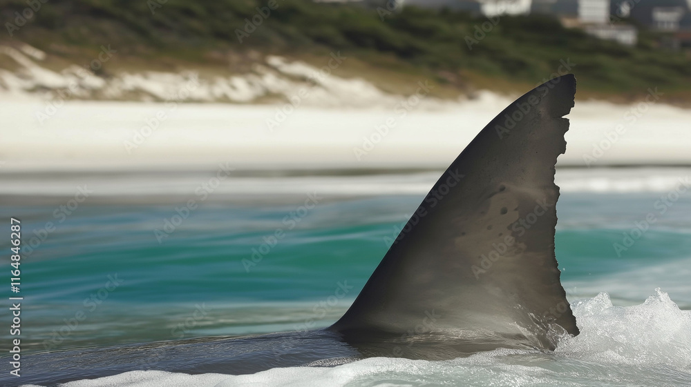 Fototapeta premium Shark fin near beach