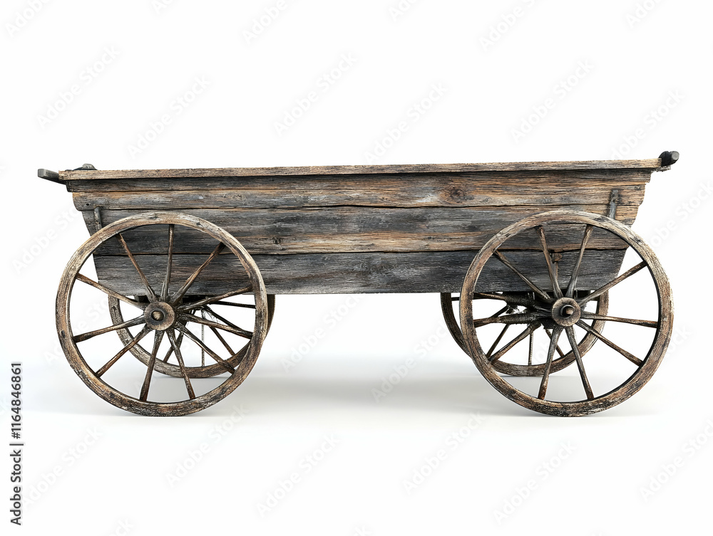 Fototapeta premium Rustic Wooden Wagon 3D Render