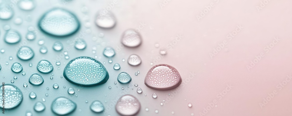 Droplets abstract background concept. Close-up of colorful water droplets on a soft pastel background, showcasing nature's beauty. Droplets abstract background concept. Close-up of colorful water droplets on a soft pastel background, showcasing nature's beauty.