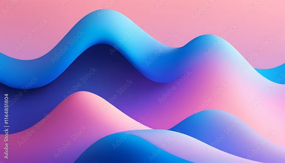 Fototapeta premium Abstract Wavy Pastel Blue Pink Purple Design