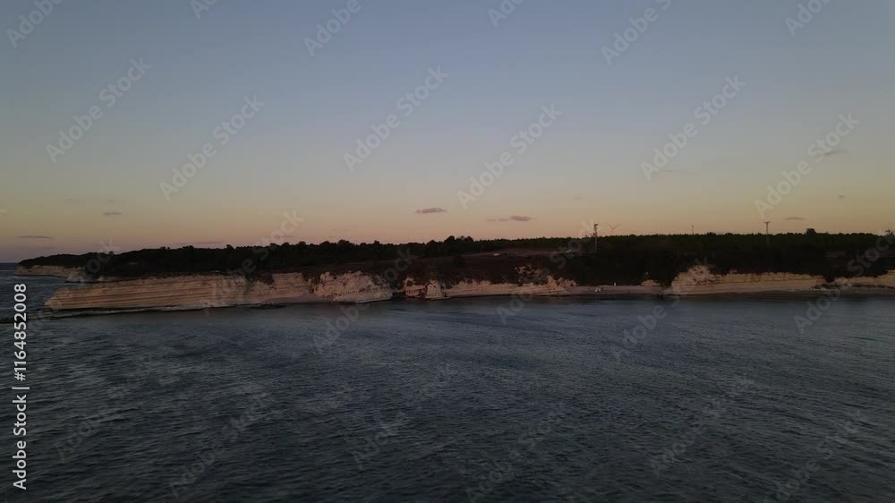 Aerial View Costline Sunset Aerial View Costline Sunset