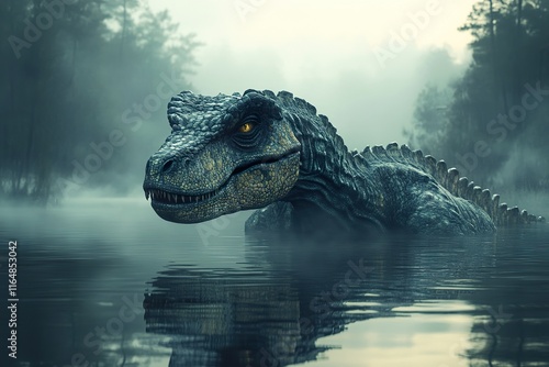 A Prehistoric Reptile Lurks In Foggy Waters photo