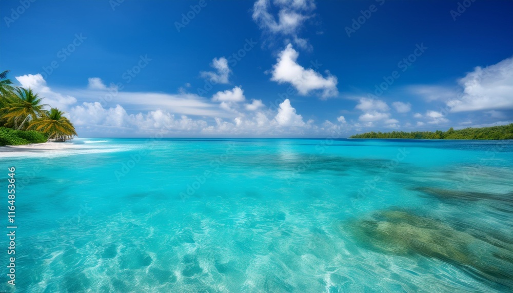 Hyper-Real Nature: Azure Skies and Cerulean Waters in a Tropical Paradise Hyper-Real Nature: Azure Skies and Cerulean Waters in a Tropical Paradise