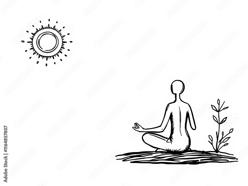 Woman sitting in a tranquil lotus pose, eyes closed in deep meditation, surrounded by symbols of peace, balance, and emotional awareness, self awareness, relaxation, meditation Woman sitting in a tranquil lotus pose, eyes closed in deep meditation, surrounded by symbols of peace, balance, and emotional awareness, self awareness, relaxation, meditation