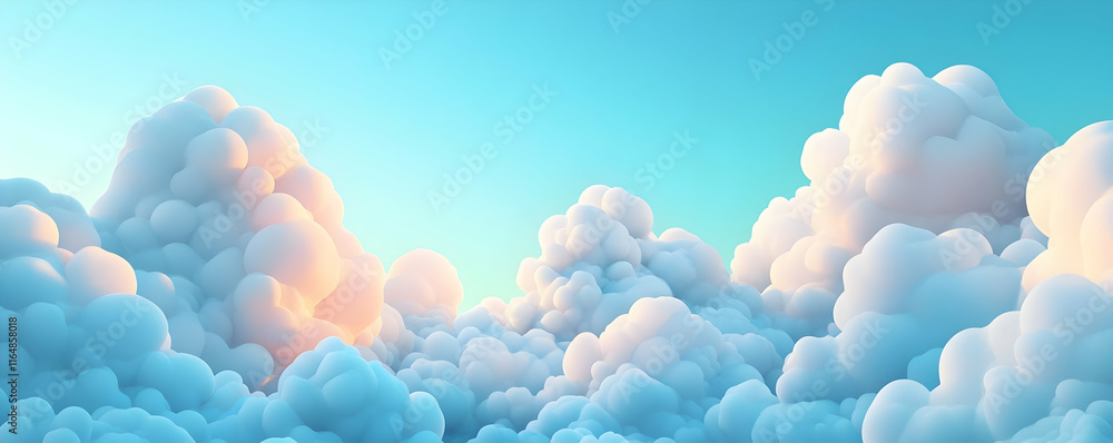 3D Fluffy Cloud Background Illustration 3D Fluffy Cloud Background Illustration