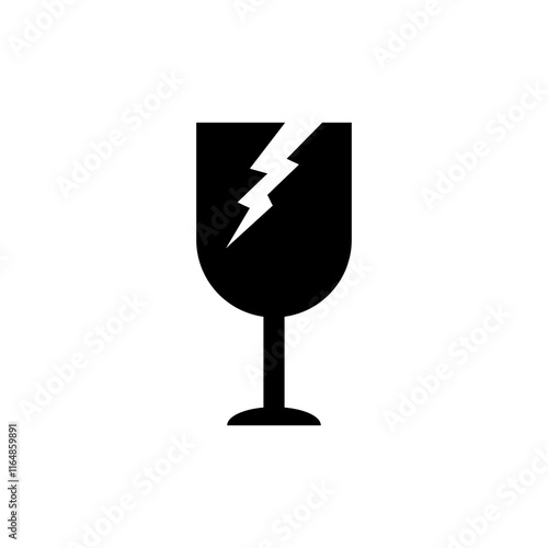 Fragile sign vector icon. vector flat black simple illustration for web and app..eps
