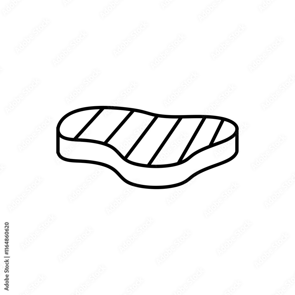 Meat Steak vector icon.vector flat black simple linear illustration for web and app..eps Meat Steak vector icon.vector flat black simple linear illustration for web and app..eps