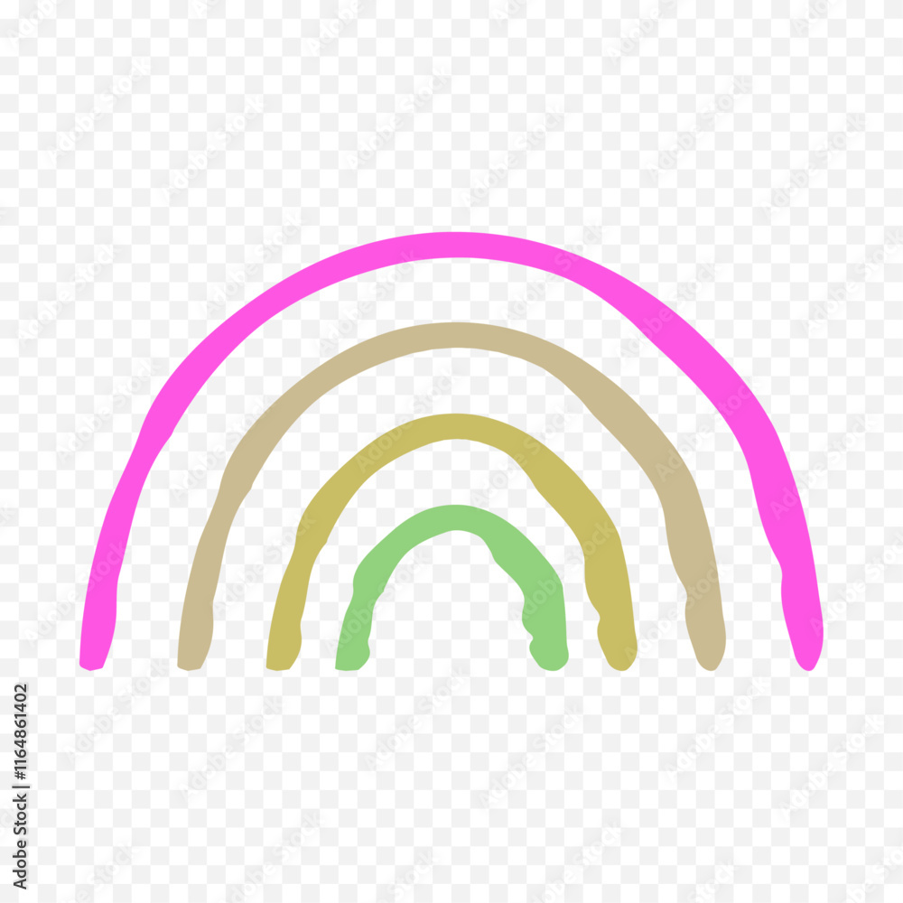 Hand drawn rainbow element. Boho rainbow hand drawn illustration Hand drawn rainbow element. Boho rainbow hand drawn illustration