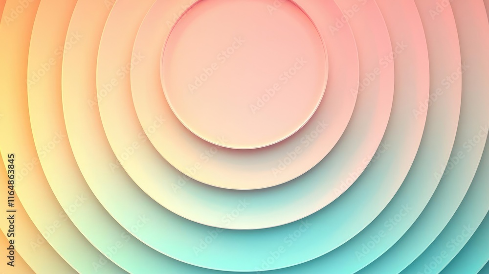 Obraz premium Circles abstract background idea. Abstract layered circles in gradient colors create a modern and vibrant background.