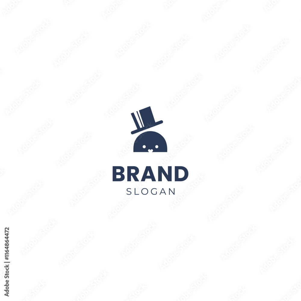 abstract combination logo of a hamster and a cowboy hat abstract combination logo of a hamster and a cowboy hat