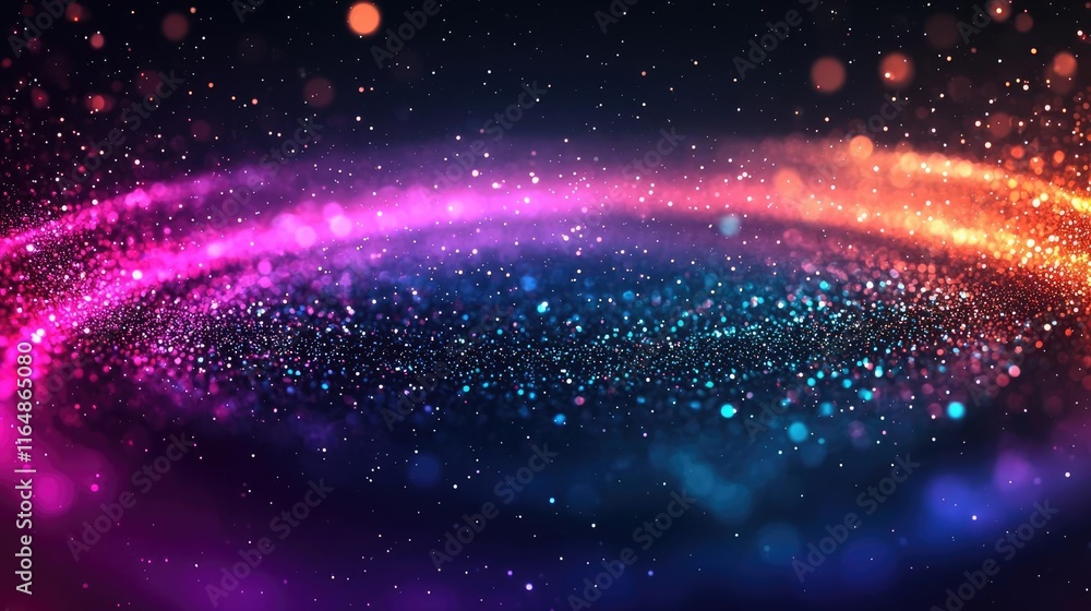 Obraz premium Cosmic abstract background concept. Colorful swirling bokeh lights create a mesmerizing abstract background effect.