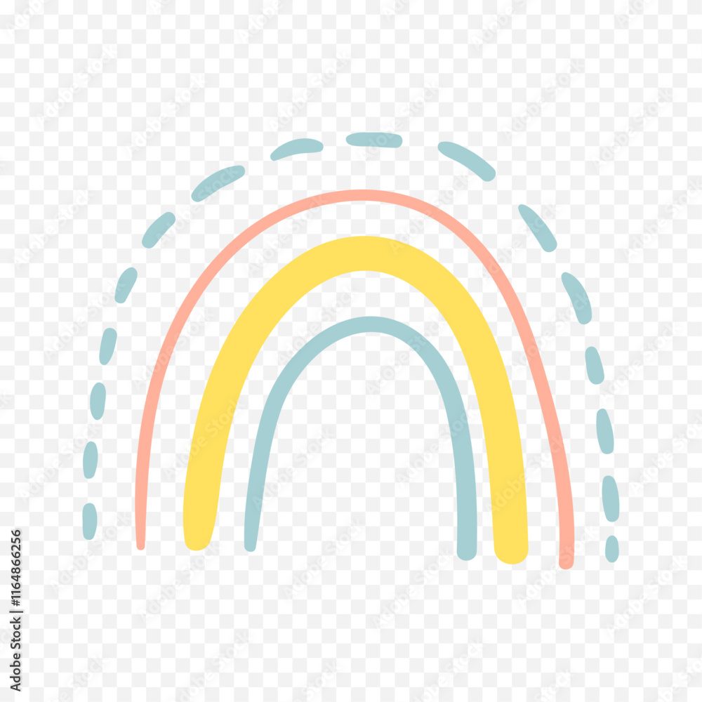 Hand drawn rainbow element. Boho rainbow hand drawn illustration Hand drawn rainbow element. Boho rainbow hand drawn illustration
