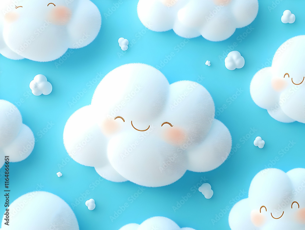 Cute Fluffy 3D Cloud Illustration Cute Fluffy 3D Cloud Illustration