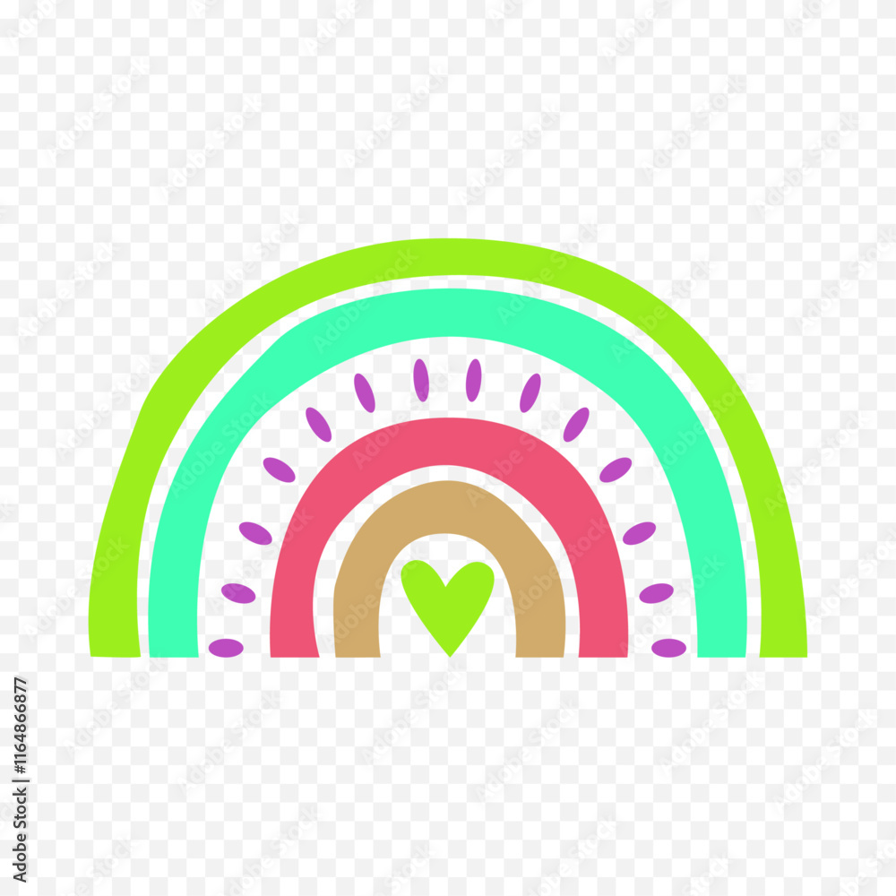 Hand drawn rainbow element. Boho rainbow hand drawn illustration Hand drawn rainbow element. Boho rainbow hand drawn illustration