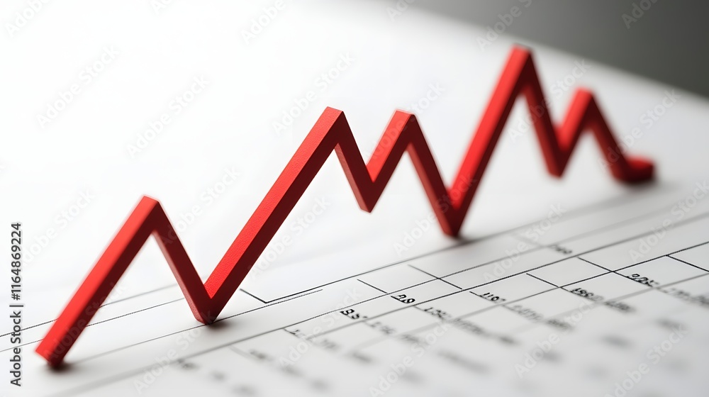 Red Arrow Graph Shows Increasing Financial Trend Red Arrow Graph Shows Increasing Financial Trend