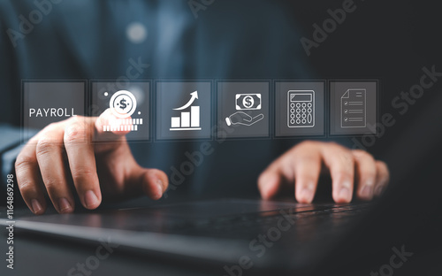 Quadro su tela Payroll business finance concept