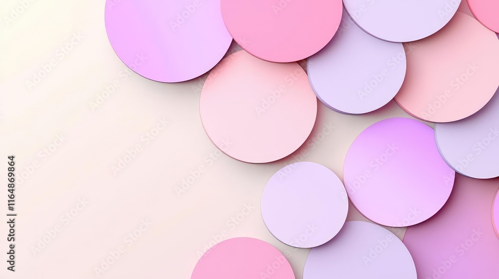 Circles abstract background idea. Vibrant and colorful circular shapes in soft pink and purple tones on a light background. Circles abstract background idea. Vibrant and colorful circular shapes in soft pink and purple tones on a light background.