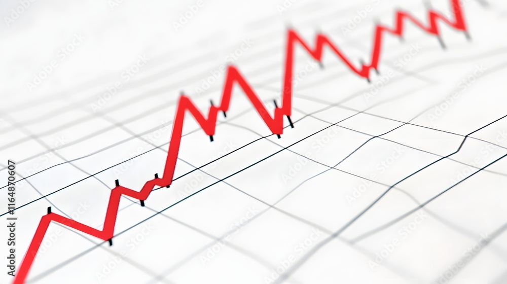 Red Line Graph Shows Stock Market Trend Red Line Graph Shows Stock Market Trend