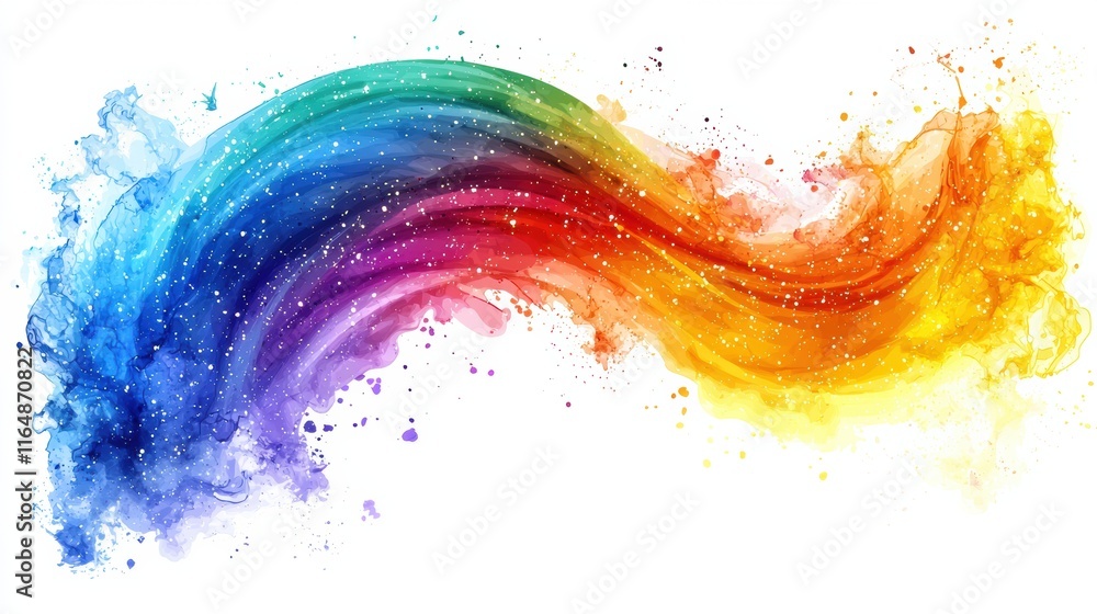 Vibrant Colorful Swirl with Sparkles and Fluid Brush Strokes Vibrant Colorful Swirl with Sparkles and Fluid Brush Strokes