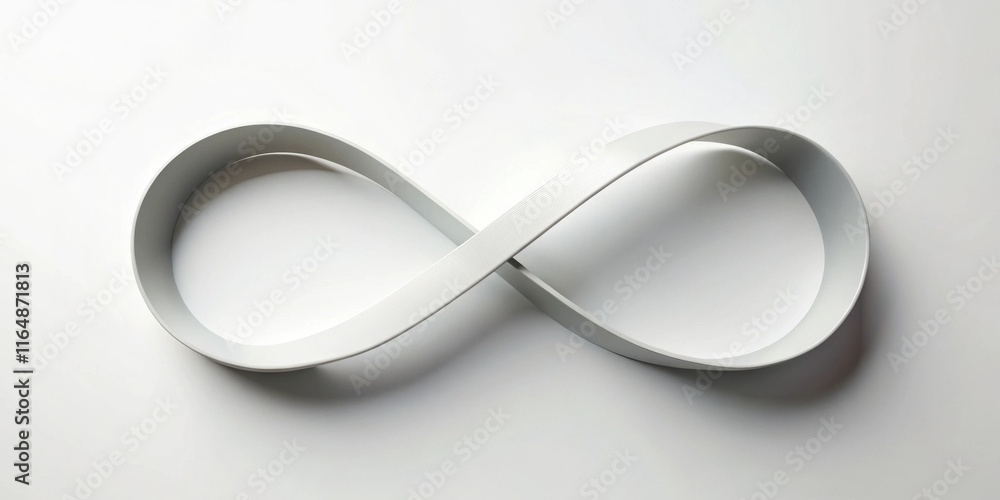 Fototapeta premium Abstract White Infinity Symbol Continuous Loop Design Element