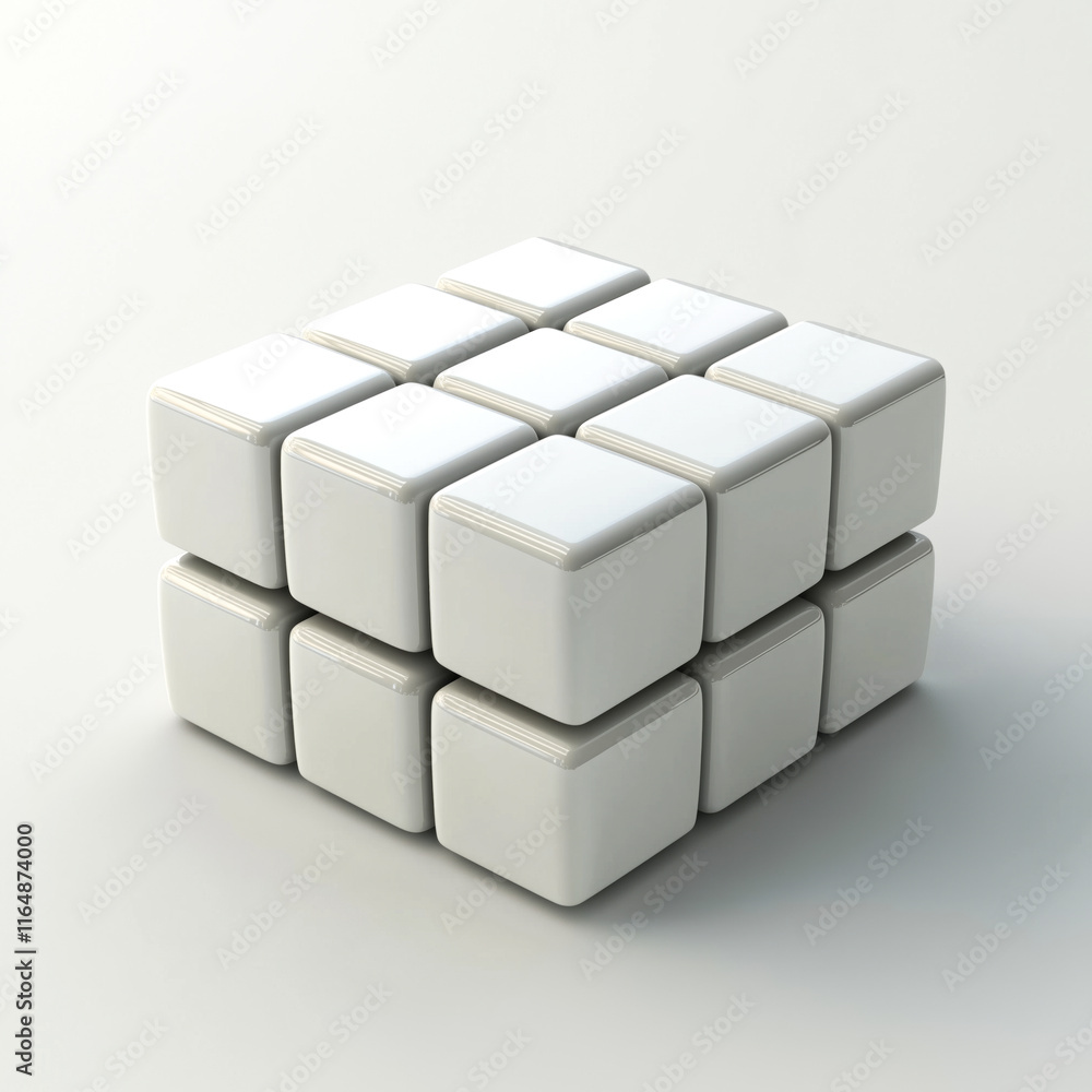 Minimalistic 3D square blocks design. Minimalistic 3D square blocks design.