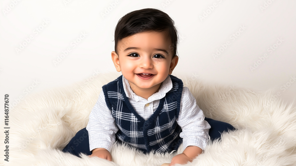 Smiling Indian baby boy with a charming expression. Smiling Indian baby boy with a charming expression.