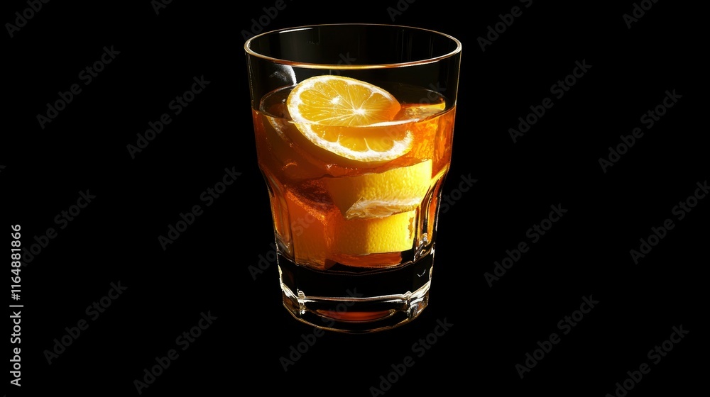 Iced Tea Glass With Lemon Slices Refreshing Drink Iced Tea Glass With Lemon Slices Refreshing Drink