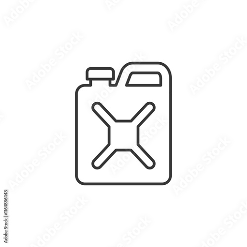 Canister line icon. Simple outline style. Can, fuel, jerry, diesel concept. Vector illustration isolated. SVG